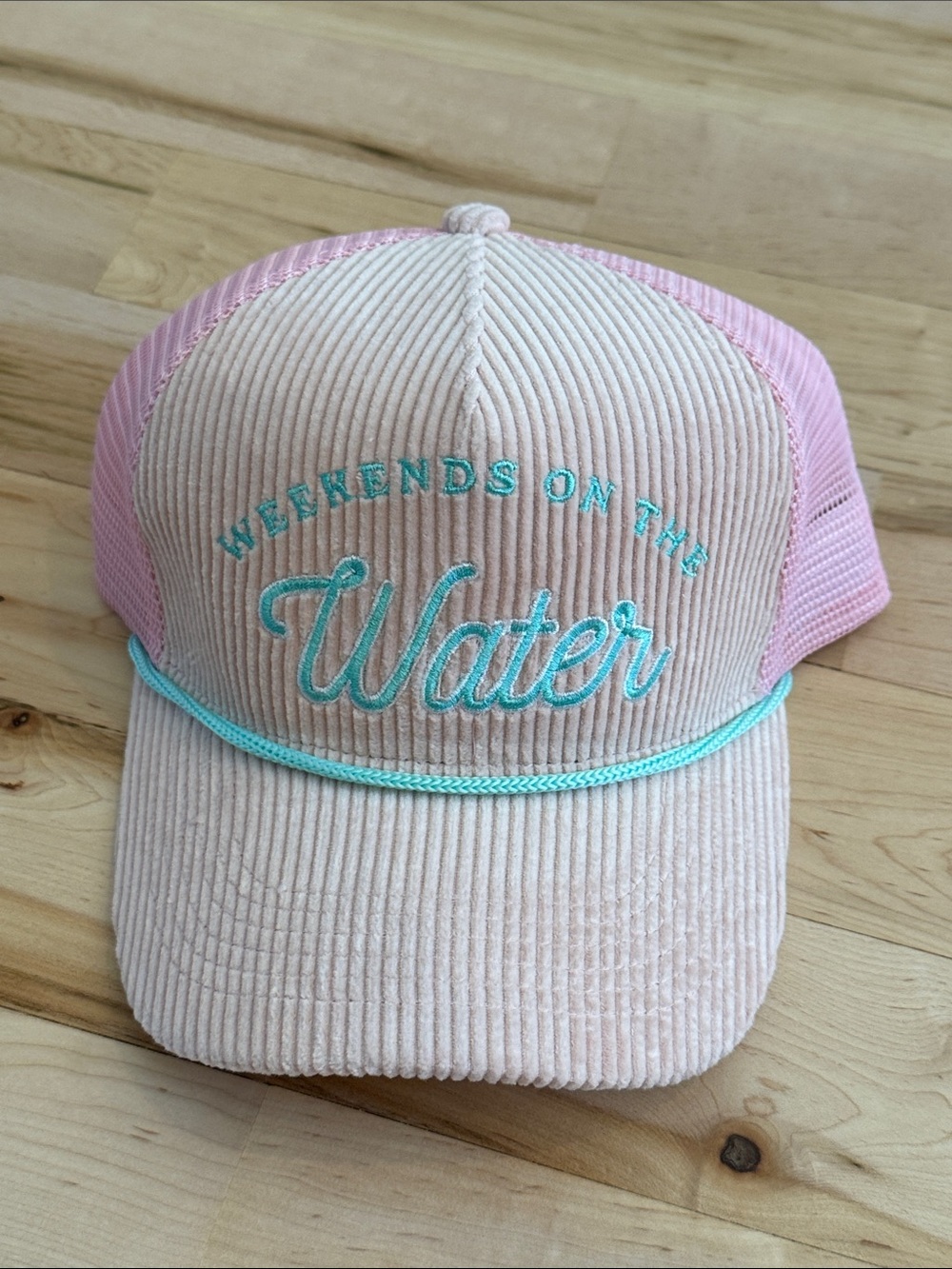 Weekends On The Water Corduroy Trucker Hat Cap-New